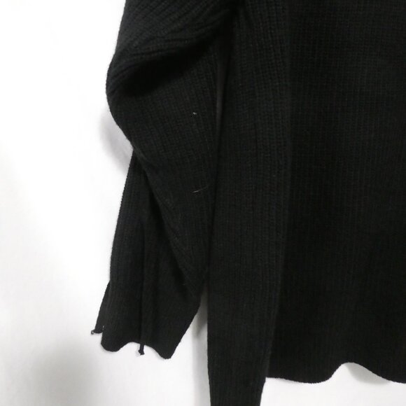 SHEIN CURVE | 1X | Black Knit V-Neck Sweater | Full Lace-Up Sleeves - Picture 13 of 16